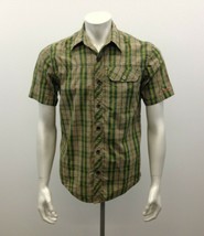 Mossy Oak Men&#39;s Small Short Sleeve Green Plaid Cotton / Polyester Shirt - $11.87