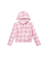 Hurley Girls Arctic Pink Houndstooth 3/4 Zip Sherpa Hoodie Size Large Po... - $24.99