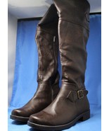 FOREVER Women’s Dark Brown Knee-High 19&quot; Boots Size 8.5 Block Heel 1 inch - £16.39 GBP