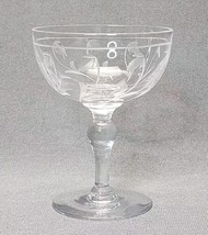 Vintage Stuart Crystal Floral Etched Champagne Coupe Saucer Sherbet Single Glass - £14.87 GBP