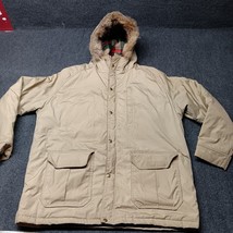 Vintage Woolrich Parka Jacket Men XL Brown Coyote Fur Trim Hood Wool Fla... - £110.21 GBP