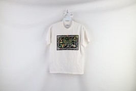 Vintage Y2K 2003 Womens Small Felt Marker Coloring Butterfly Flower T-Shirt - £35.01 GBP