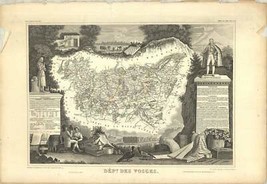 VICTOR LEVASSEUR Vosges Department 14&quot; x 21&quot; Lithograph 1846 Other - $55.44