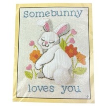 Sunset Stitchery Needlepoint Kit Some Bunny Loves You 607 McRoden 4&quot;x5&quot; - $19.79