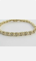 10.00Ct Moissanite Rotonda 14K Placcato Oro Giallo Uomo Braccialetto Tennis - $405.38 CAD