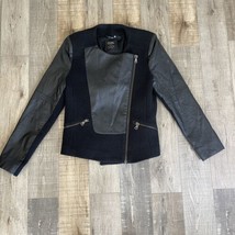 ZARA TRAFALUC Outerwear Division Faux Leather and Fabric Jacket Sz M - £12.42 GBP
