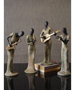Set of 4 Musical Ladies Playing Instrument Statues Showpiece Polyresin34... - £93.02 GBP