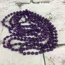 Purple Beaded Necklaces Lot Of 3 Oval Round Dice Mardi Gras Beads - £5.91 GBP