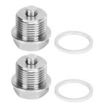 Oil Drain  Nut Oil Drain   Engine Absorb Impurities Magnetic 1 Pair Stainless St - £48.93 GBP