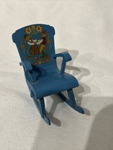 Vintage Dollhouse Furniture 1:16 Lundby Rocking Chair #4329 blue folkart - £14.20 GBP