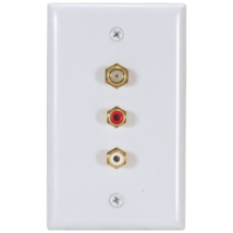 RCA - VH69 -Video Standard Wall Plate With RCA Jacks and Coaxial Cable Connector - £7.77 GBP