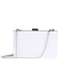 White Acrylic Handbags Chain Evening Clutche Prom Wedding Wallets Purse for Wome - £22.10 GBP