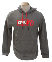 Oakley Men&#39;s M Gray Signature Pullover Hoodie Hooded Sweatshirt Terry In... - $69.29