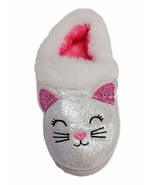 Wonder Nation Girls Slippers House Shoes Size 5-6 Cat Slippers Silver &amp; ... - £9.12 GBP