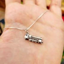 Vintage Antique Solid 925 Sterling Silver Disney Locomotive Necklace - £43.94 GBP