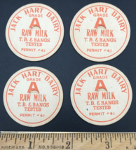 4 - VTG Jack Hart Dairy Milk Bottle Cap Lid 1 5/8&quot; Dia Maverick St Louis MI - $9.49