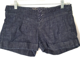 Refuge Shorts Juniors Size 9 Blue Cotton Spandex Blended Denim 3 Button ... - $16.15