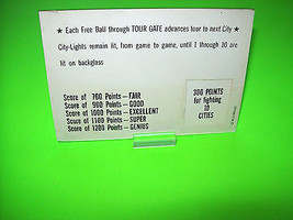 Grand Tour 1964 Original Flipper Pinball Machine Instruction Cards Happy Tour - £24.19 GBP