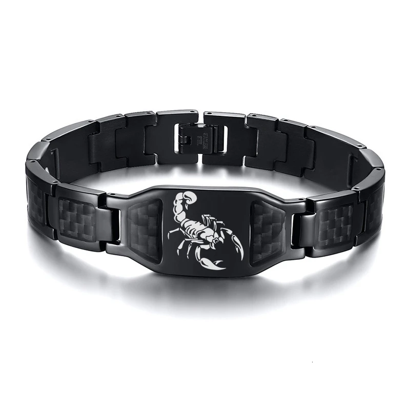 Personalize Mens Stylish Scorpion Cross Shield Images Chain Bracelets with Uniqu - £28.08 GBP