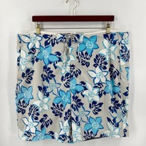 Wave Zone Swim Trunks Shorts Mens XL Blue Gray Tropical Floral Print Mesh Liner - £23.33 GBP