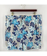 Wave Zone Swim Trunks Shorts Mens XL Blue Gray Tropical Floral Print Mes... - £23.37 GBP