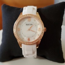 Kenneth Cole Watch NWOT Mother of Pearl White Silicon Strap Rose Gold Stainless - £30.55 GBP