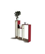 Laser-Cut Wood Pedestal Console Table, Sideboard with Modern Design, Spa... - £265.69 GBP