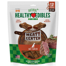 Nylabone Healthy Edibles Meaty Center Natural Dog Treats Beef, SMall Up To 30 Lb - £14.29 GBP