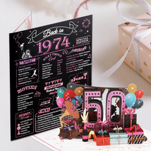 50Th Birthday Card for Women Her, Jumbo 3D Pop up 50Th Birthday Gifts, Back in 1 - £16.87 GBP