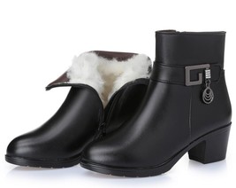 winter women boots large size natural genuine leather lining thick warm female s - £61.93 GBP