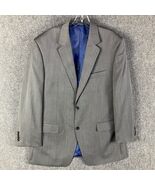 Bill Blass Blazer Men&#39;s 44L Suit Jacket Gray Wool Polyester 2 Buttons - $437.76 MXN