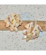 Vintage chunky retro mother of pearl cluster clip Earrings - £7.81 GBP