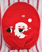 Kitschy Mid Century Santa Claus Red &amp; Green Christmas 2 Sided Toilet Seat Cover  - $16.00