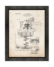 Rocking Horse Patent Print Old Look with Beveled Wood Frame - £20.00 GBP+