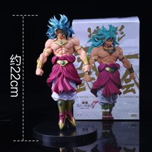 20cm Anime Dragon Ball DBZ Legendary Super Saiyan Broly Blue Hair Edition Figure - £12.78 GBP