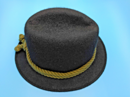 Black Fedora Wool/Felt Gentlemen&#39;s Hat - Rope Banding - Beautiful! Small... - $16.54