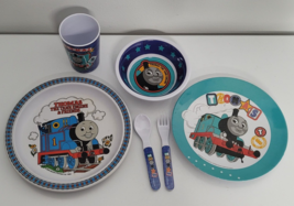 Thomas the Tank Engine &amp; Friends Set Lot Melamine Bowl Plates Cup Spoon Fork Set - £15.41 GBP