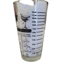 Vintage Signed &quot;L&quot; Libby Barware Glass Cocktail Shaker Graphics &amp; Drink Recipes - £11.67 GBP