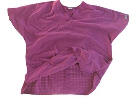 Cherokee Scrub Top Mens Size 2XL Wine/Maroon Classic V-Neck Chest 52&quot; Length 28&quot; - £5.39 GBP