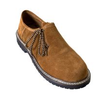 Bavarian Mens Suede Leather Shoes Golden Brown Lederhosen Party Footwear - £44.39 GBP