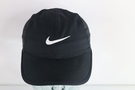 Vtg Nike Featherlight Travis Scott Mini Swoosh Vented Hat Cap Black Polyester - £29.70 GBP