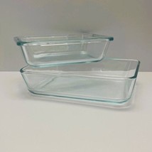 Vintage Pyrex Light Blue Glass Small Rectangular Baking Dishes-Set of (2) - £8.20 GBP