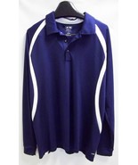 Adidas Men&#39;s Golf Climalite Blue White Shirt Long Sleeve Size M - $29.65