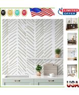 Easy Install Beige and White Striped Foil Wallpaper - 24.2 Sq.ft Coverage - $12.22