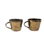 2 Mugs Starbucks Metallic Copper Bronze Swirl 12 oz Vintage 4 in Dia 3.5... - $22.76