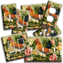French Rooster Country Farm Flowers Light Switch Plate Outlet Kitchen Diner Room - £14.08 GBP+