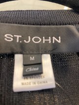 ST. JOHN Black Label Black &amp; White Silk Front Belted Knit Cardigan Sz M ... - £237.90 GBP
