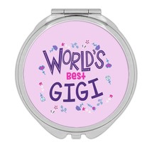 Worlds Best GIGI : Gift Compact Mirror Great Floral Birthday Family Gran... - $12.99
