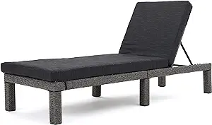 Christopher Knight Home Puerta Outdoor Wicker Chaise Lounge with Water R... - £350.68 GBP