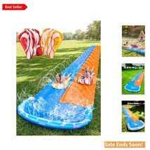 Durable 22.5ft Backyard Water Slide &amp; Bodyboards Set – Summer Outdoor Ad... - $83.11